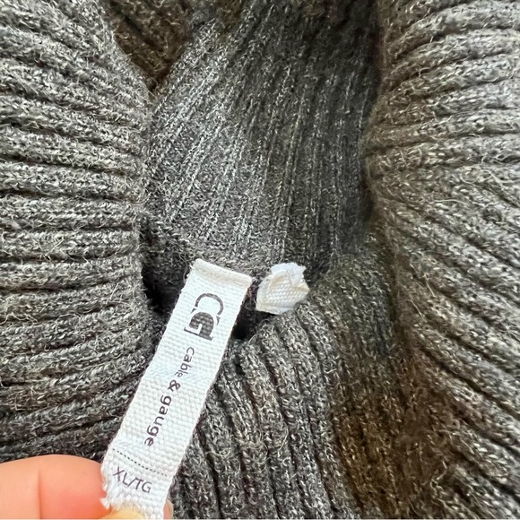 Cable & Gauge Charcoal Gray Cowl Neck Sweater - Picture 14 of 15